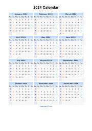 2024 Calendar - Blank Printable Calendar Template in PDF Word Excel